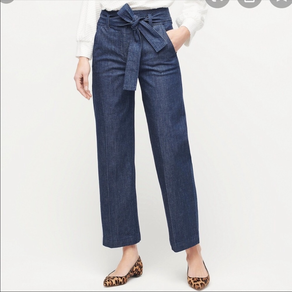 J.CREW Paper Bag Waist Slim Wide Leg Jeans Pants